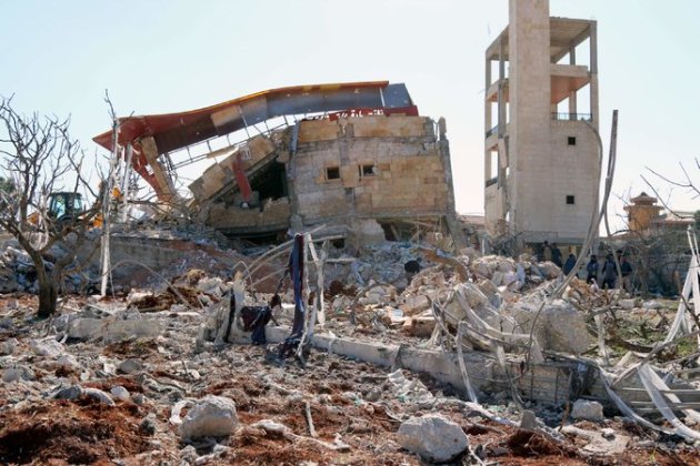  The rubble of a hospital in Maarat al-Noaman, Syria, after the site, which was supported by Doctors Without Borders, was hit by four missiles in two sets of air attacks last week.  Credit Agence France-Presse — Getty Images 